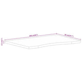 Desk Top with Curve 160x50x2.5 cm Solid Wood Rough Mango 370183