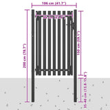 Garden Fence Gate Steel 100x150 cm Anthracite 146330