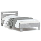Bed Frame without Mattress with LED Lights Concrete Grey 90x190 cm Single 838746