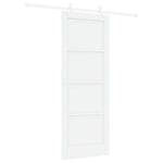 Sliding Door Manual White 78 x 202 cm Solid pine wood and steel 3333555