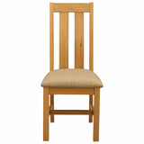 Dining Chair 2 pcs Solid Oak Wood Beige 45 x 54 x 100 cm 42039159