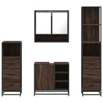 ZNTS 4 Piece Bathroom Furniture Set Brown Oak Engineered Wood 3301299