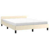 Bed Frame with Headboard without Mattress Cream 140x190 cm 347497
