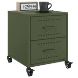 ZNTS Bedside Cabinets 2 pcs Olive Green 36x39x43.5 cm Steel 846635