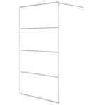 Walk-in Shower Wall Silver 115x195 cm Clear ESG Glass 152138