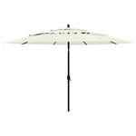 ZNTS 3-Tier Garden Parasol with Aluminium Pole Sand 3.5 m 313876