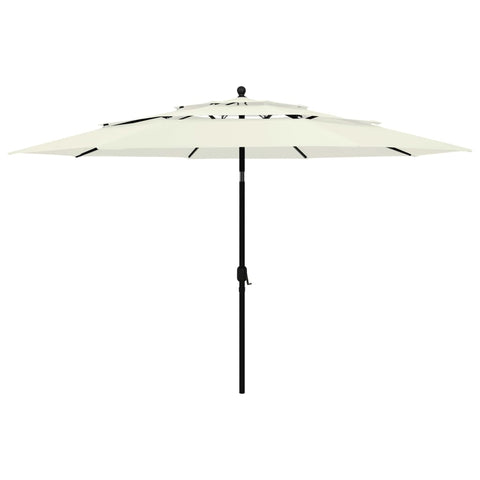 ZNTS 3-Tier Garden Parasol with Aluminium Pole Sand 3.5 m 313876