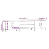 ZNTS TV Cabinet High Gloss White 180x31.5x40 cm Engineered Wood 816266