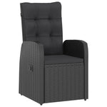 9 Piece Garden Dining Set with Cushions Black Poly Rattan 3095258