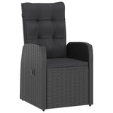 9 Piece Garden Dining Set with Cushions Black Poly Rattan 3095258