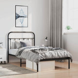 Bed Frame Black Powder-Coated Steel 100x200 cm Bed Frame 352573
