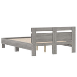 Bed Frame Grey Sonoma Engineered Wood Double Modern Bed Frame 3207432