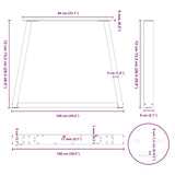 Dining Table Legs V-Shape 3 pcs Natural Steel 100x cm Steel 4012599