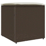 Cushion Box with Storage Brown 50 x 50 x 50 cm Poly Rattan 365409
