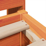 Bed Frame without Mattress Wax Brown 150x200 cm King Size Solid Wood Pine 3323493