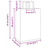 Paper Bags 250 pcs with Handles Brown 21x11x28 cm 4101811