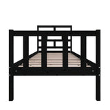 Bed Frame without Mattress Black Solid Wood Pine Small Single 3101312