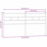 Replace Headboard Smoked Oak 180 cm Iron and Engineered Wood 4017089