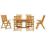 Garden Dining Set Folding 7 pcs Brown Solid Acacia Wood 3375727