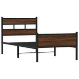 Bed Frame without Mattress Brown Oak 75x190 cm Small Single Engineered Wood 4017334