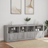 Sideboard with LED Lights Grey Sonoma 202x37x67 cm 3209014