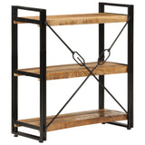 3-Tier Bookcase 77x30x80 cm Solid Wood Mango and Iron 351106