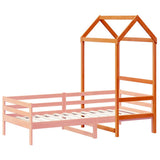 Kids' Bed Roof Wax Brown 118x70x176.5 cm Solid Wood Pine 846987
