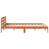 Bed Frame without Mattress Wax Brown 135x190 cm Double Solid Wood Pine 855575