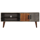 TV Cabinet Grey 130x30x46 cm Solid Rough Mango Wood 282743