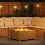 Fire Pit Brown 80 x 80 x 40 cm Weathering Steel 858965
