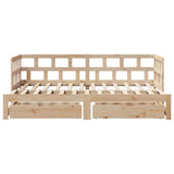 Daybed with Trundle and Drawers without Mattress 80x200 cm 3302209