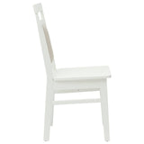 Dining Chair 2 pcs White Solid Rubber Wood 42020507