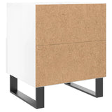 ZNTS Bedside Cabinet High Gloss White 40x35x47.5 cm Engineered Wood 827488