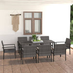 ZNTS 9 Piece Outdoor Dining Set Poly Rattan Grey 3100418