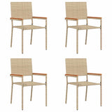 Garden Stacking Chairs 4 pcs Cream and Brown 54 x 56 x 90 cm 3403063