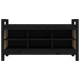 Hall Bench Black 110x40x60 cm Solid Wood Pine 821793