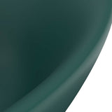 Luxury Basin Overflow Oval Matt Dark Green 58.5x39 cm Ceramic 146937