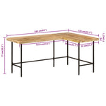 ZNTS Desk 165x110x77 cm Solid Wood Mango and Iron 353333