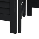 Room Divider 6 Panels Black Solid Wood Paulownia 358859