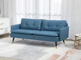 Modern Two Seater Sofa, Button Tufted Loveseat with Cushions and Steel Legs for Living Guest T3398P341444