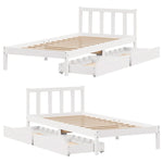 Bed Frame without Mattress White 75x190 cm Small Single Solid Wood Pine 3301460