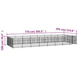 Outdoor Dog Kennel Steel 22.58 m 3124621