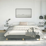 Bed Frame without Mattress Dark Grey 193x203 cm King Fabric 347210