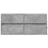 TV Wall Cabinet with LED Lights Concrete Grey 100x31x45 cm 852295