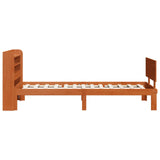 Bed Frame with Headboard 2 pcs Wax Brown Solid Pine Wood 3422755