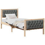 Bed Frame with Headboard Dark Grey 80 x 200 cm Solid Pine Wood 878430