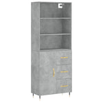 Highboard Concrete Grey 69.5x34x180 cm Engineered Wood 3189425