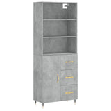 Highboard Concrete Grey 69.5x34x180 cm Engineered Wood 3189425