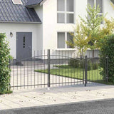 Garden Gate with Lock Woerden Grey 150 x 400 cm Steel 42008909