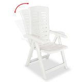 ZNTS Reclining Garden Chairs 2 pcs Plastic White 43895